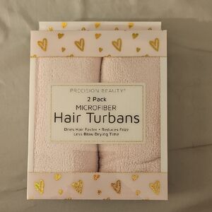 Precision Beauty Pink Microfiber Hair Turbans - 2 Pack